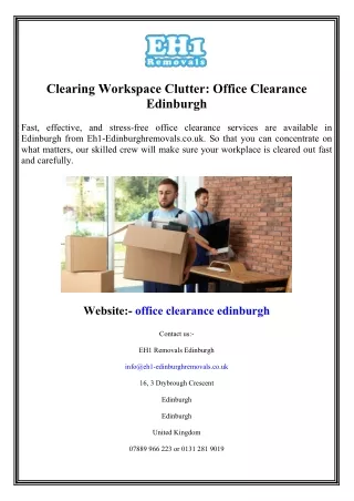 Clearing Workspace Clutter Office Clearance Edinburgh