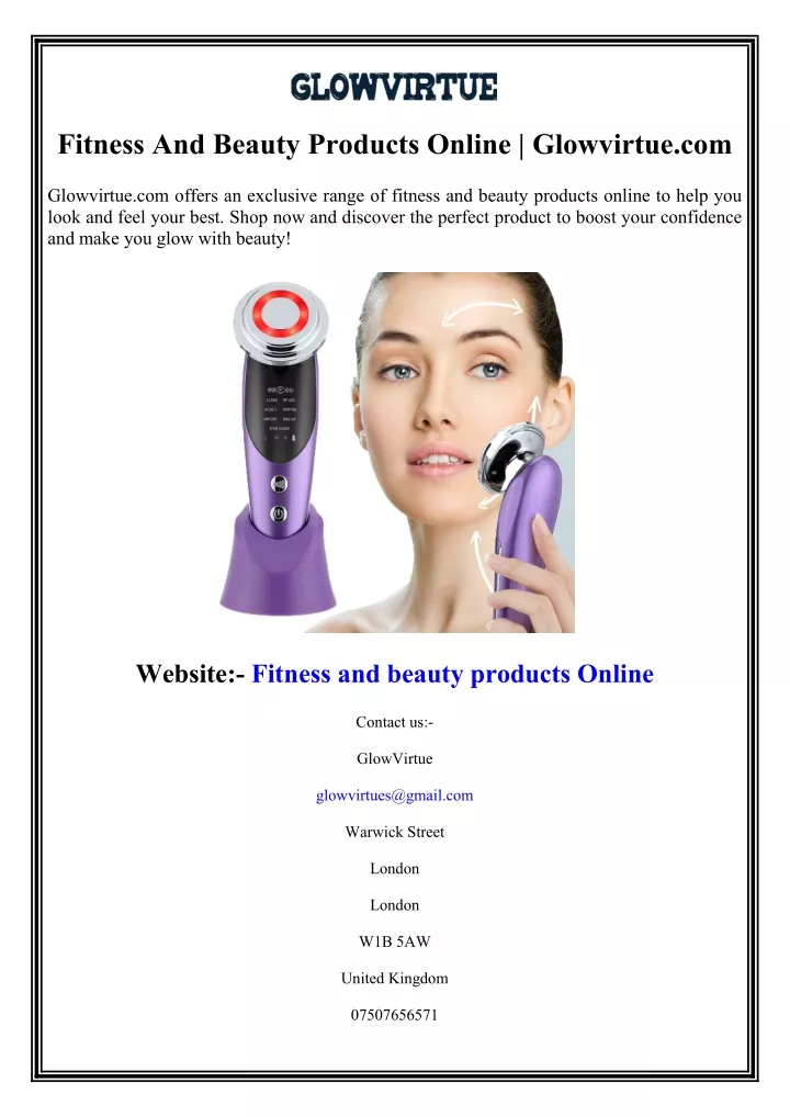 fitness and beauty products online glowvirtue com