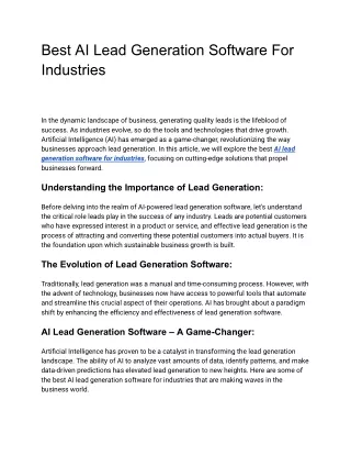 best ai lead generation software for industries