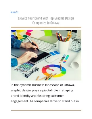 Elevate Your Brand with Top Graphic Design Companies in Ottawa
