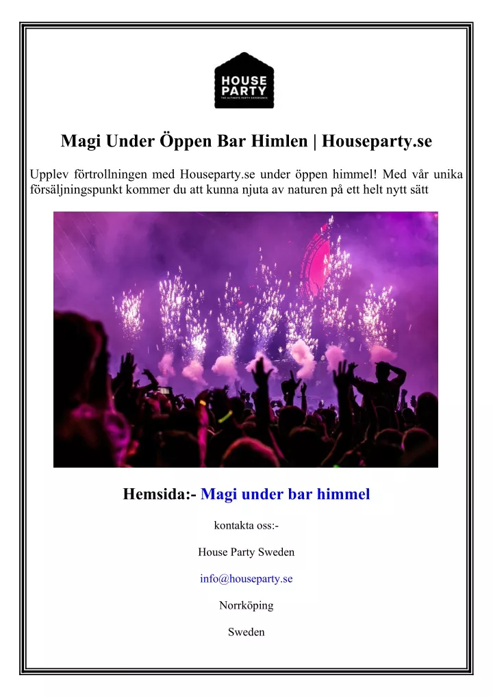 magi under ppen bar himlen houseparty se