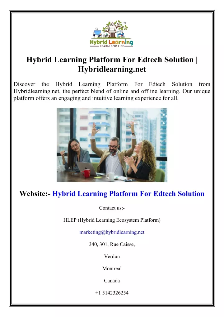 hybrid learning platform for edtech solution