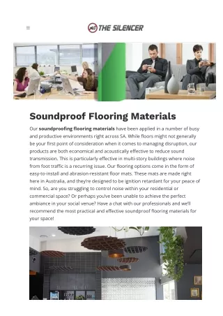 Soundproof Flooring Materials