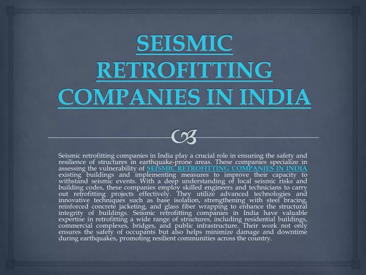 seismic retrofitting companies in india