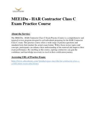 mee1du har contractor class c exam practice course