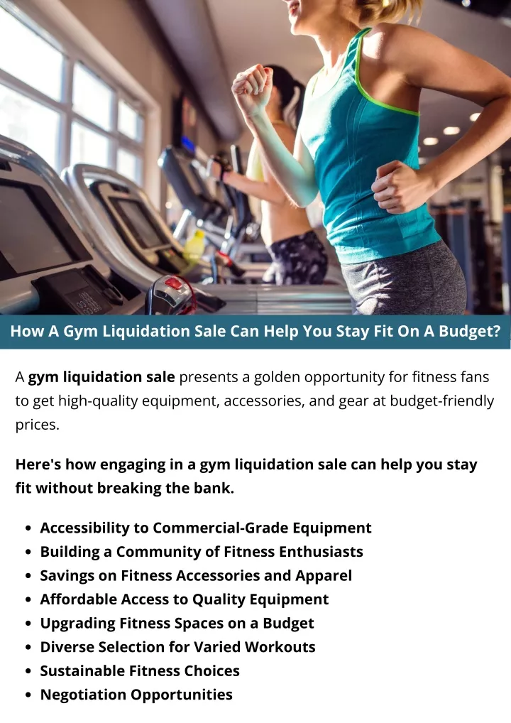 how a gym liquidation sale can help you stay