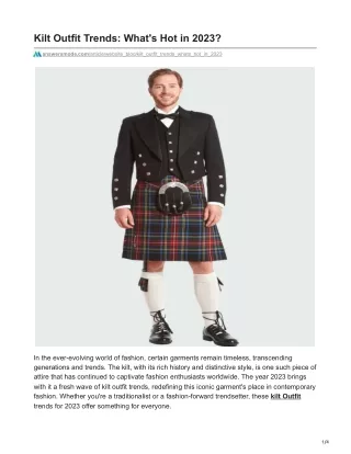 Kilt Outfit Trends Whats Hot in 2023