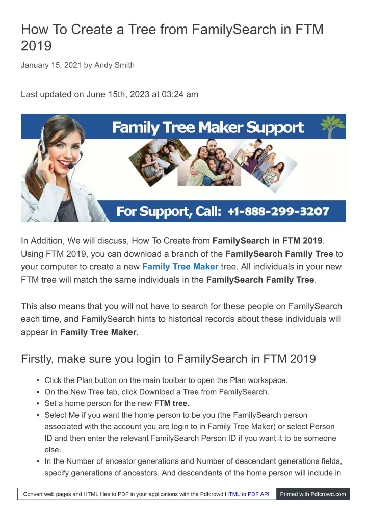 how to create a tree from familysearch in ftm 2019