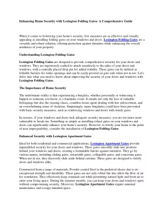 enhancing home security with lexington folding