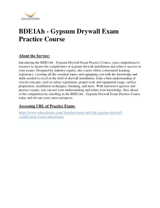 bde1ah gypsum drywall exam practice course