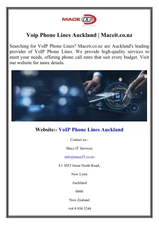 Voip Phone Lines Auckland  Maceit.co.nz
