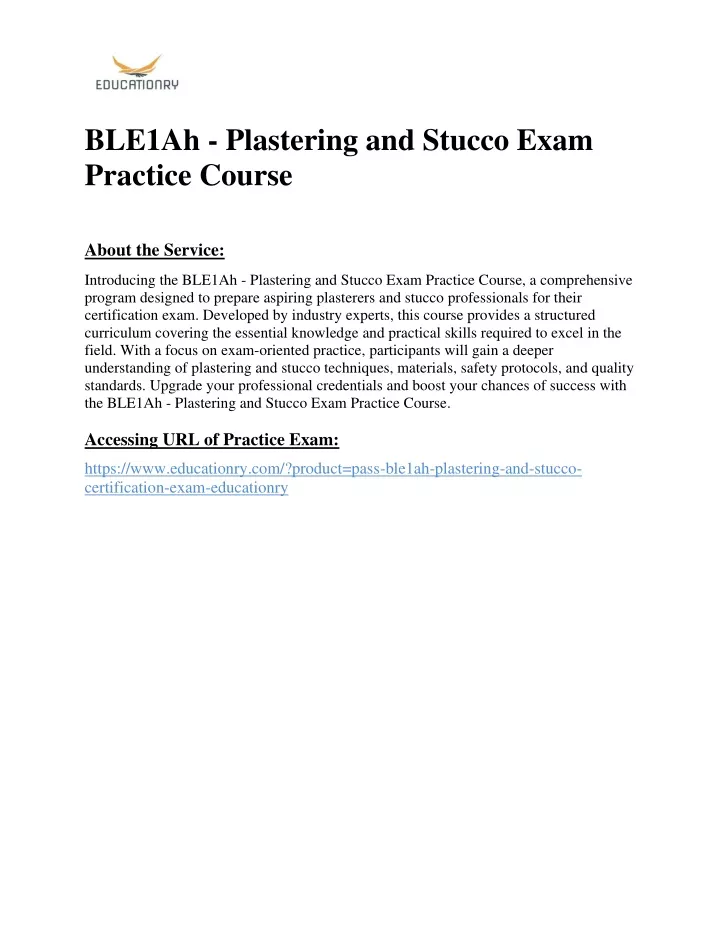 ble1ah plastering and stucco exam practice course