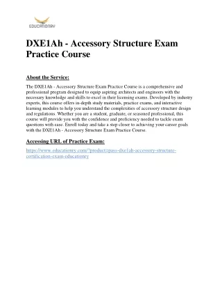 dxe1ah accessory structure exam practice course