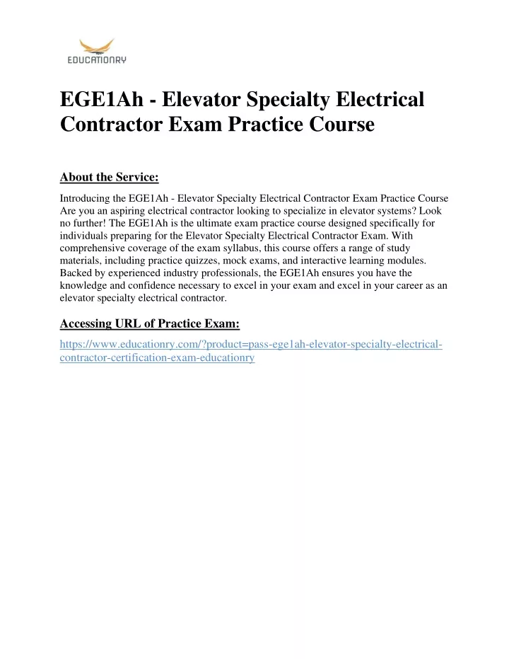 ege1ah elevator specialty electrical contractor
