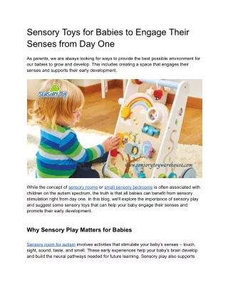 Sensory Toys for Babies to Engage Their Senses from Day One