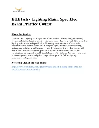 ehe1ah lighting maint spec elec exam practice