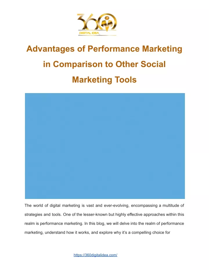 advantages of performance marketing