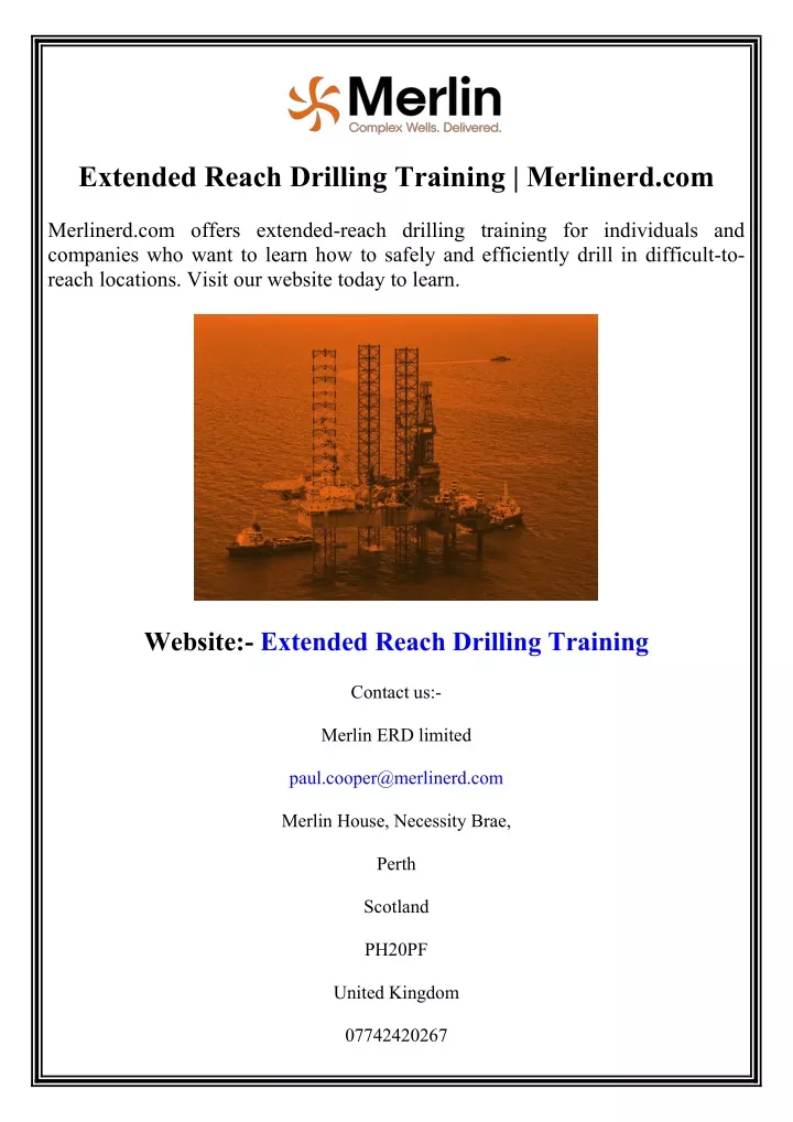extended reach drilling training merlinerd com