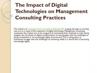 the impact of digital technologies on management consulting practices