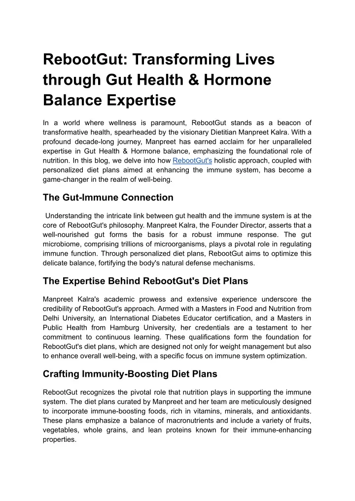 rebootgut transforming lives through gut health