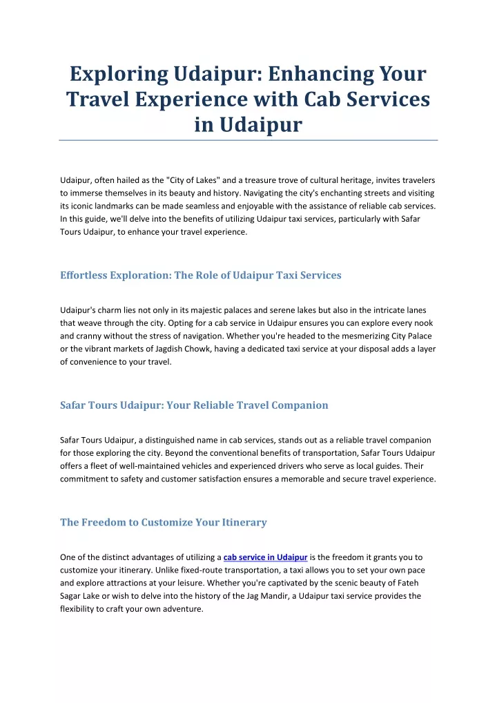 exploring udaipur enhancing your travel