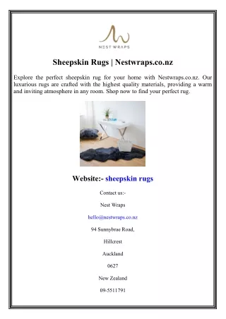 Sheepskin Rugs  Nestwraps.co.nz