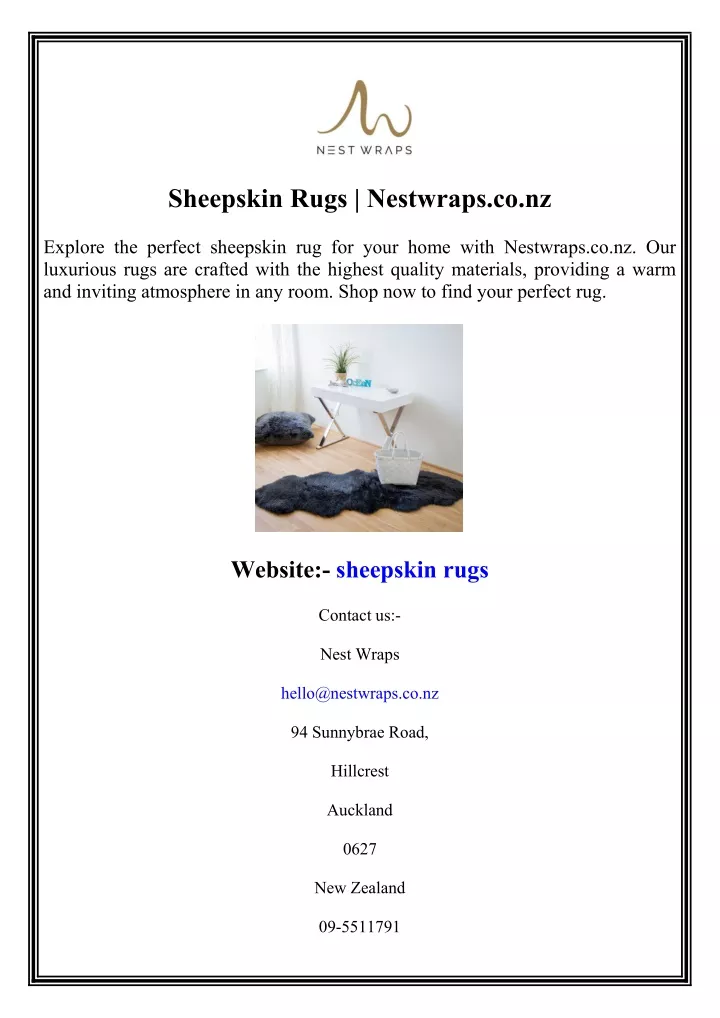 sheepskin rugs nestwraps co nz