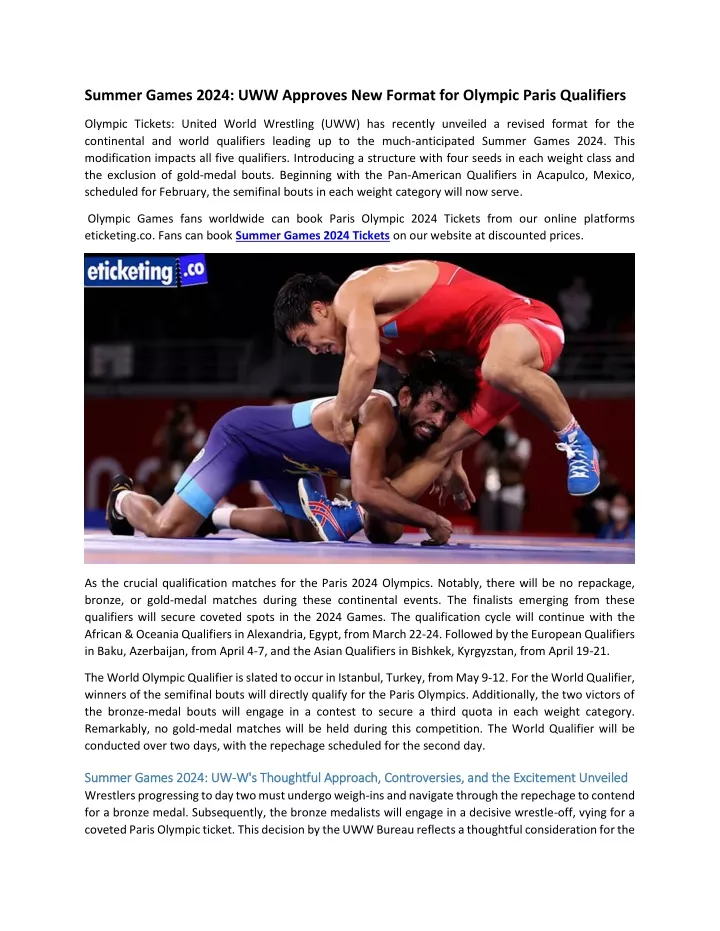 summer games 2024 uww approves new format