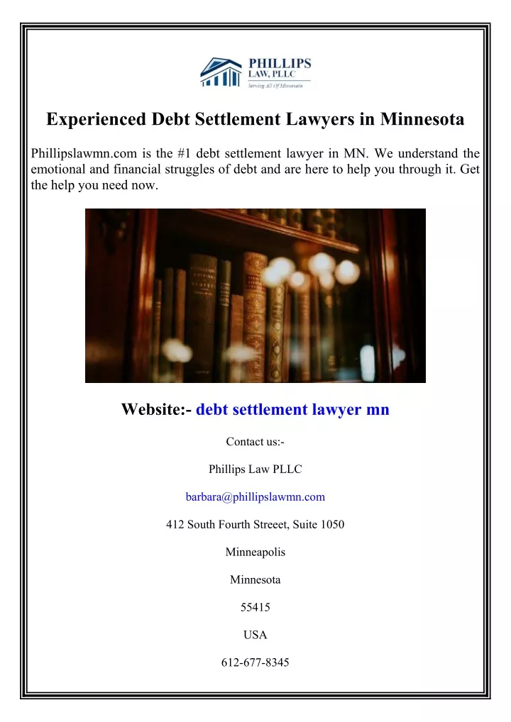 experienced debt settlement lawyers in minnesota