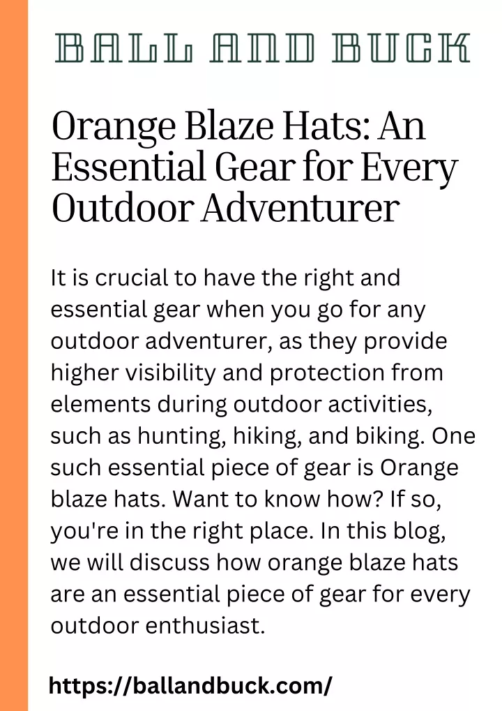 orange blaze hats an essential gear for every