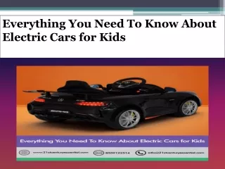 Everything You Need To Know About Electric Cars for Kids