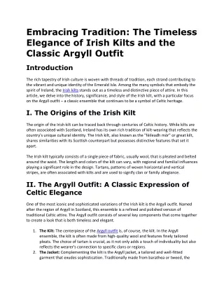 Irish Kilts