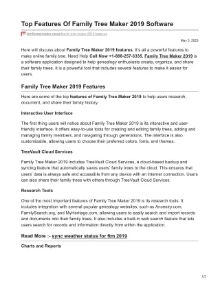 Family Tree Maker 2019 Features