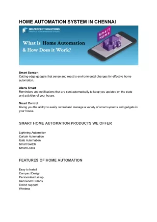 home automation system in chennai