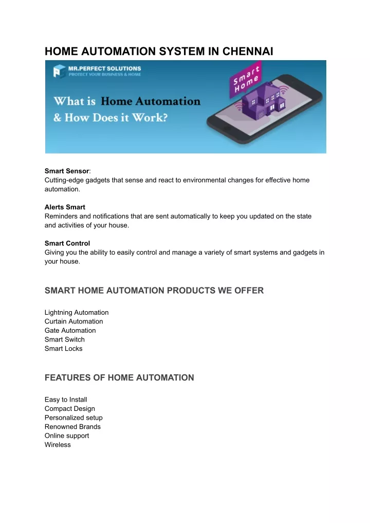 home automation system in chennai