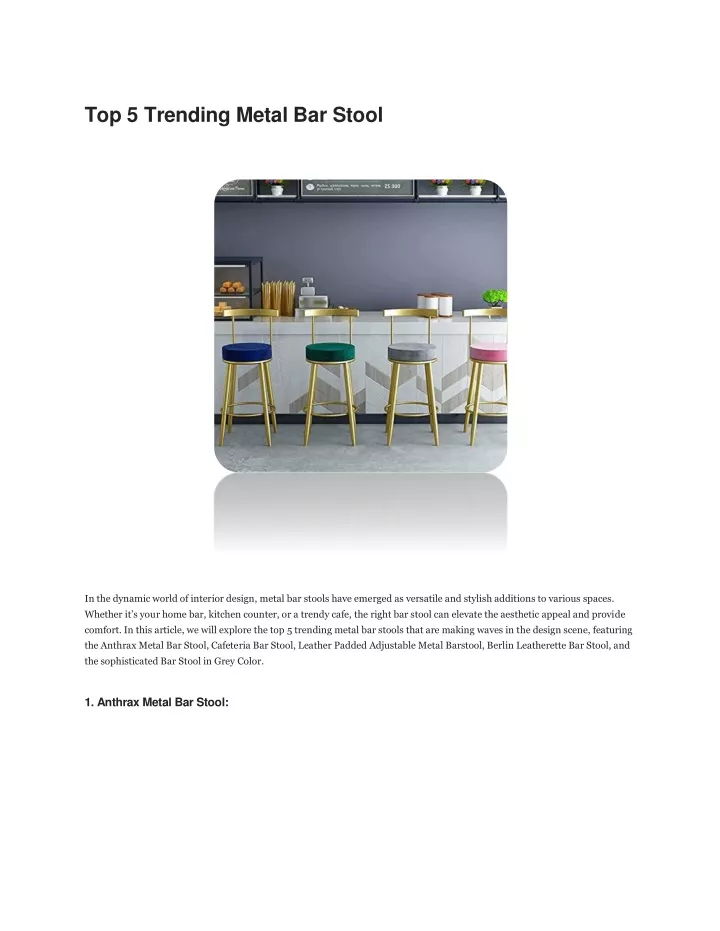 top 5 trending metal bar stool