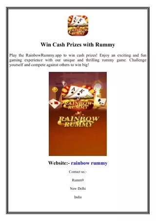 Win Cash Prizes with Rummy