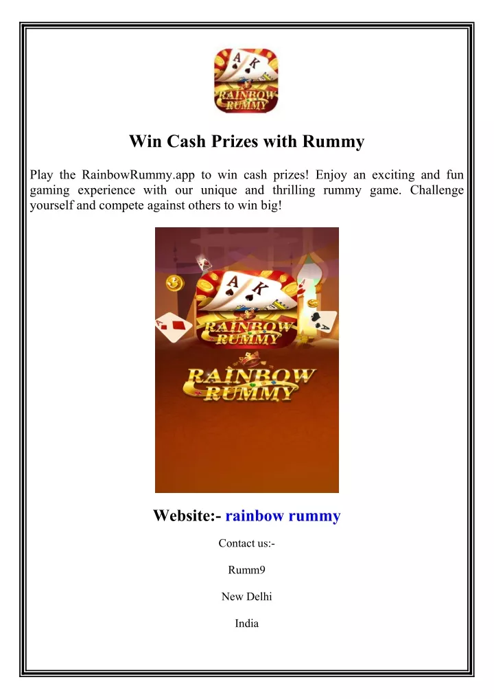 win cash prizes with rummy