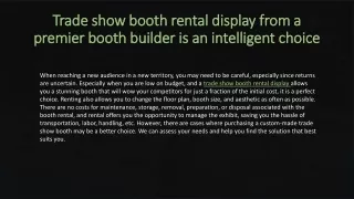 Trade show booth rental display from a premier