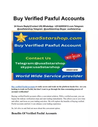 Buy Verified Paxful Accounts