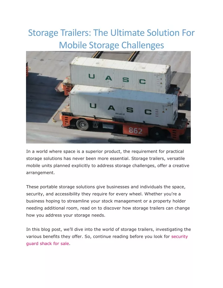 storage trailers the ultimate solution for mobile