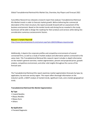 global transabdominal retrieval kits market size