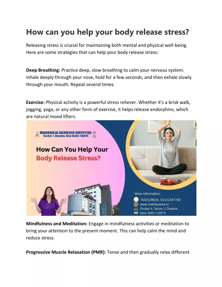 how can you help your body release stress