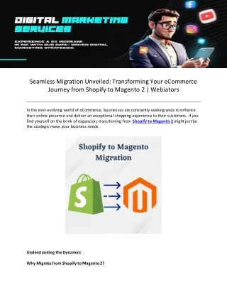 Seamless Migration Unveiled: Transforming Your eCommerce Journey
