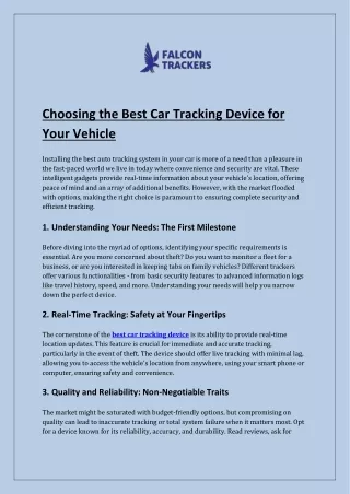 Choosing the Best Car Tracking Device for Your Vehicle