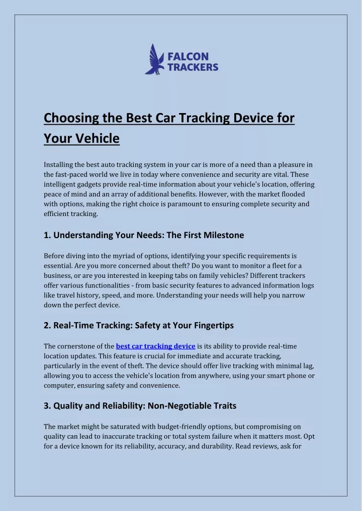 choosing the best car tracking device for your