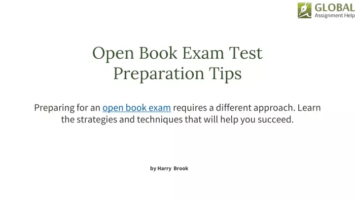open book exam test preparation tips