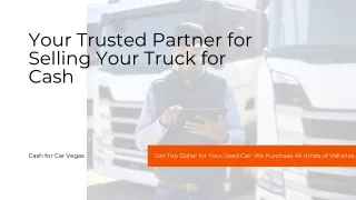 Your Trusted Partner for Selling Your Truck for Cash