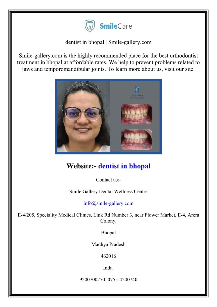 dentist in bhopal smile gallery com