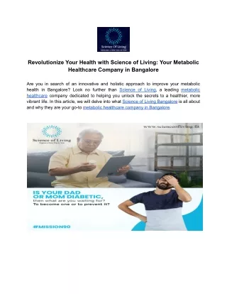 Revolutionize Your Health with Science of Living_ Your Metabolic Healthcare Partner in Bangalore